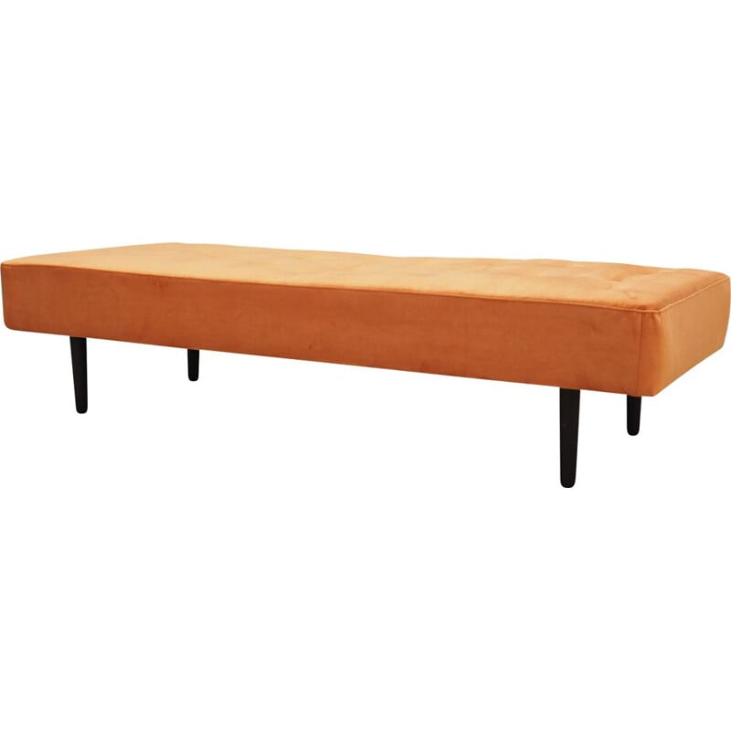 Lit de repos vintage en velours orange 1960