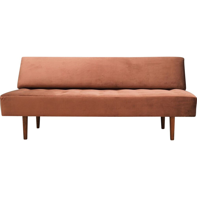 Vintage fabric sofa in brick Danish colour 1960