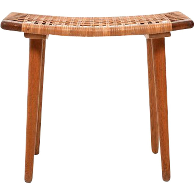 Tabouret vintage en teck et chêne danois 1950