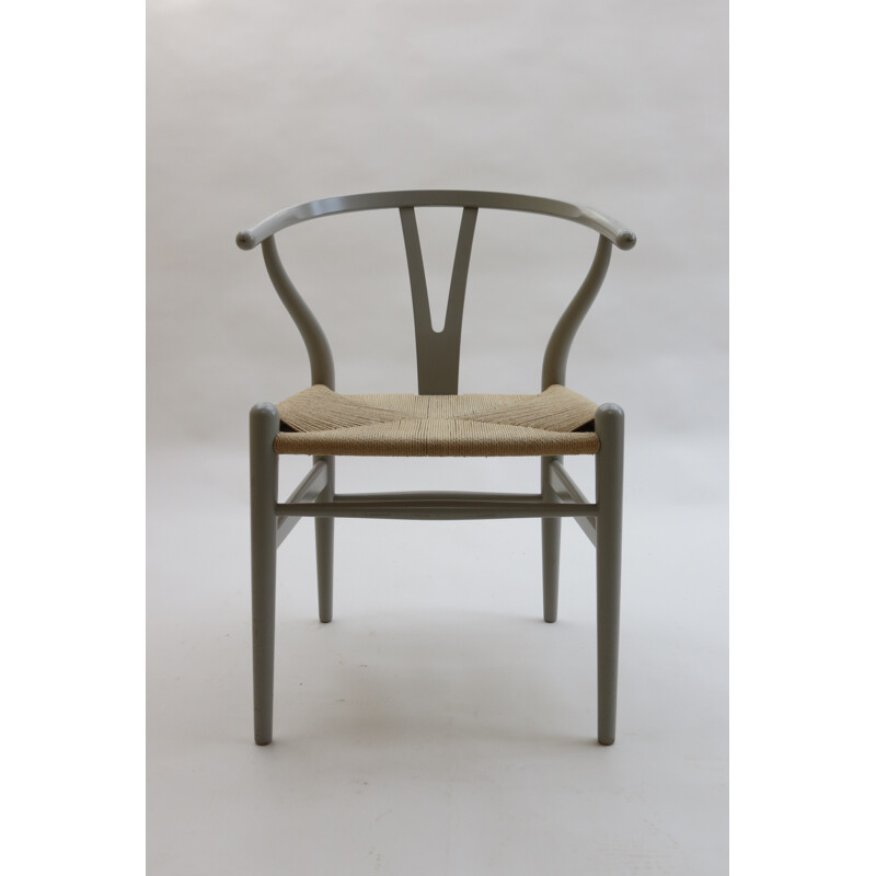 Carl Hansen "Wishbone" chair in beechwood and paper cord, Hans WEGNER - 1940s