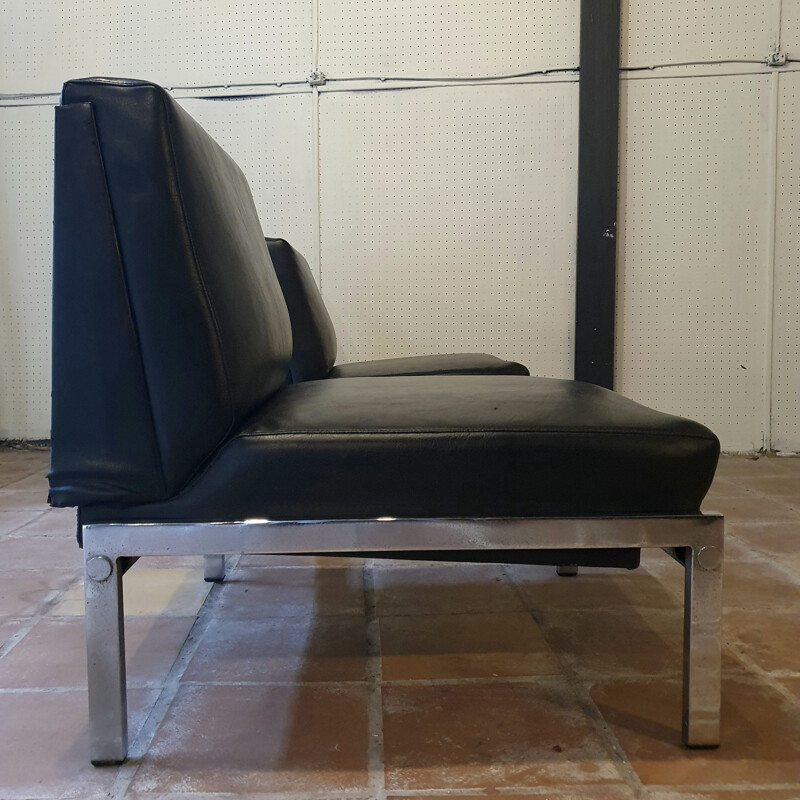 Vintage bench by Joseph André Motte for Airborne - Orly Airport - 1960