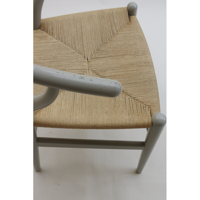 Carl Hansen "Wishbone" chair in beechwood and paper cord, Hans WEGNER - 1940s