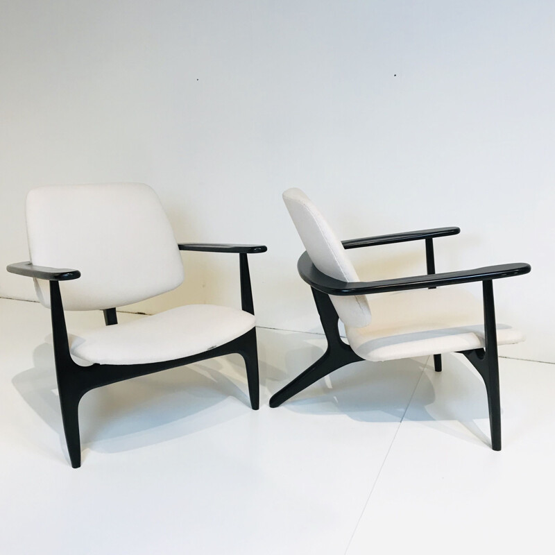 Pair of Vintage S3 Armchairs by Alfred Hendrickx for Belform, Brussels, 1958