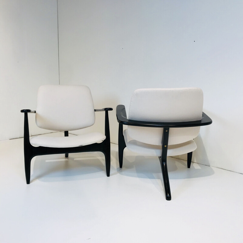 Pair of Vintage S3 Armchairs by Alfred Hendrickx for Belform, Brussels, 1958