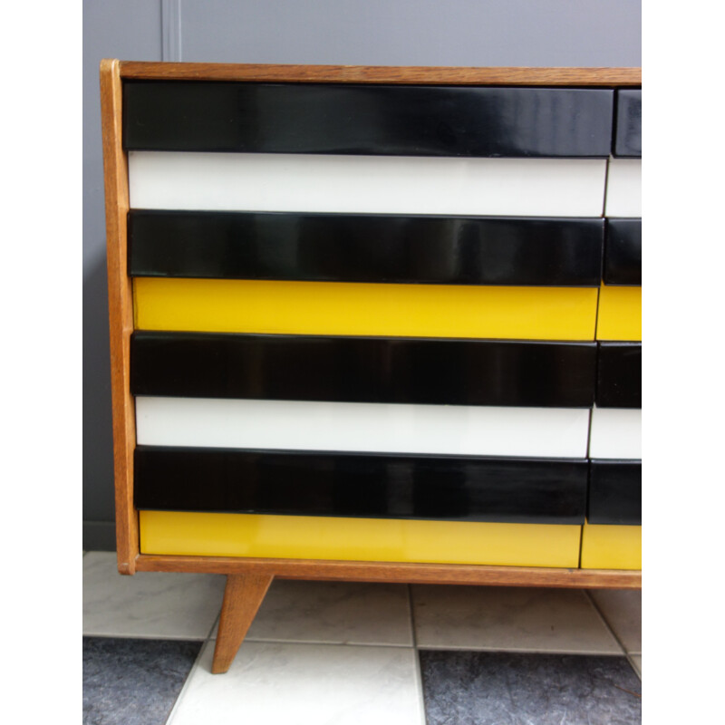 Vintage Yellow sideboard model U-450 by Jiri Jiroutek for Interier Praha 1960s