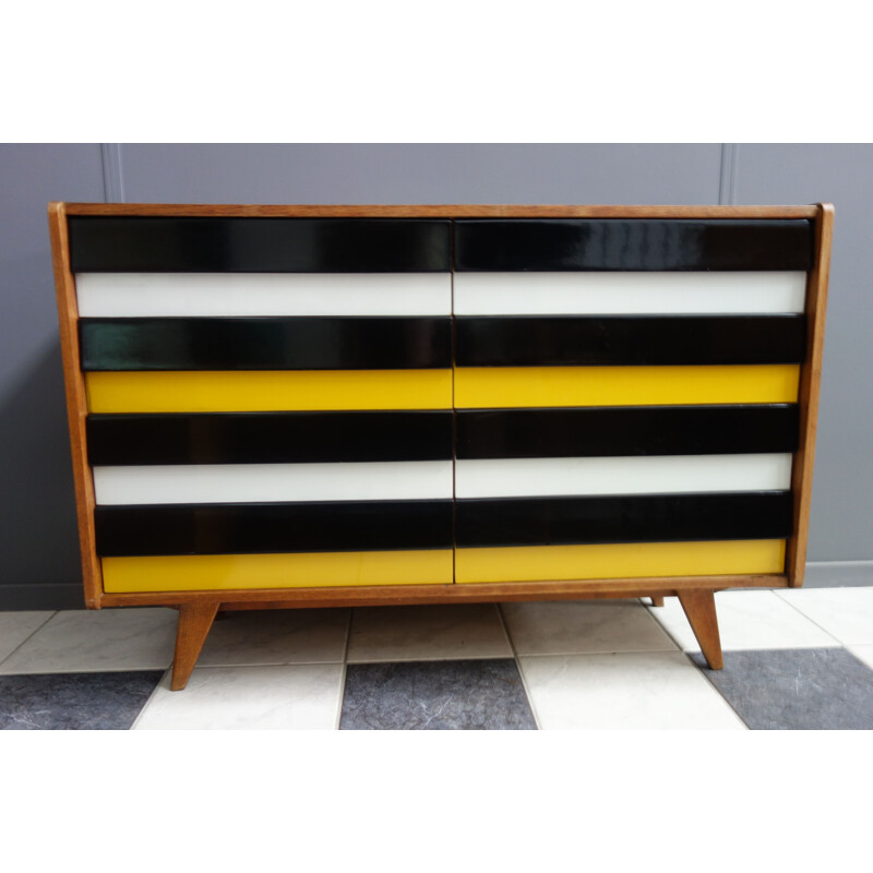 Vintage Yellow sideboard model U-450 by Jiri Jiroutek for Interier Praha 1960s