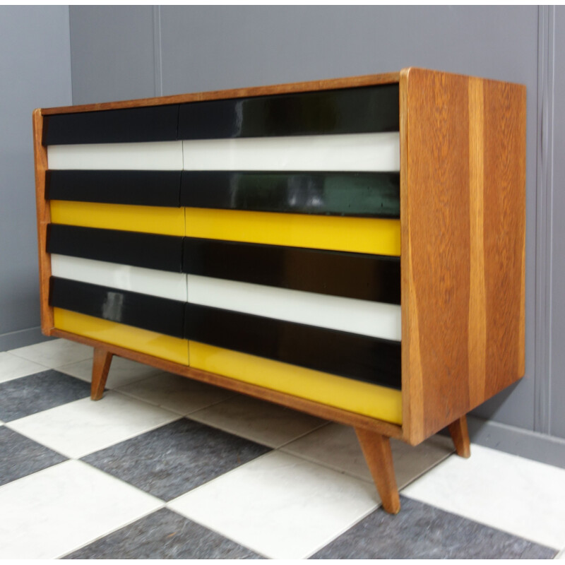 Vintage Yellow sideboard model U-450 by Jiri Jiroutek for Interier Praha 1960s