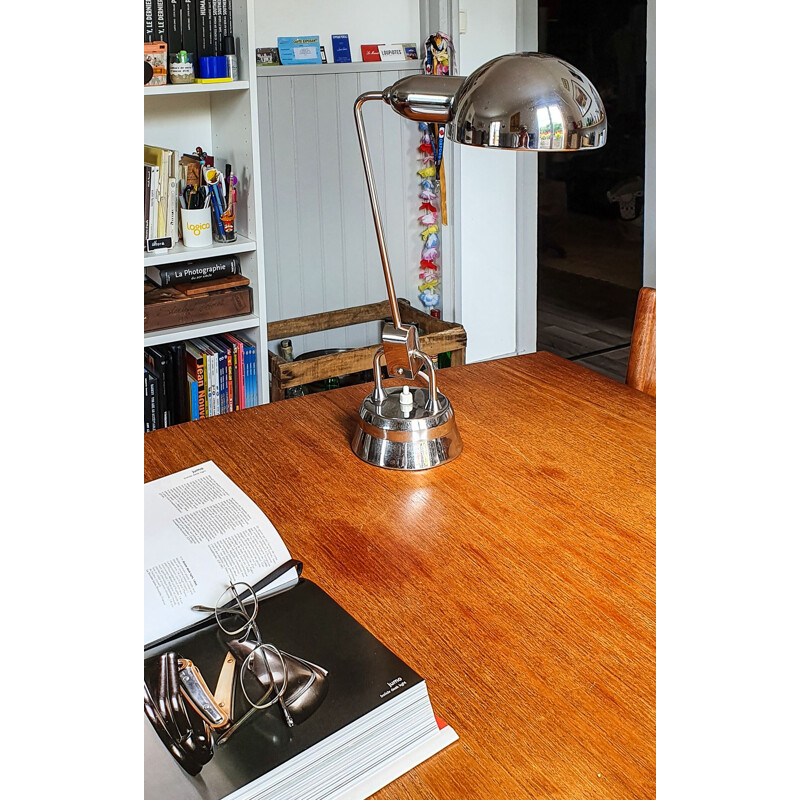 Vintage lamp Jumo 600 chrome plated, French 1950