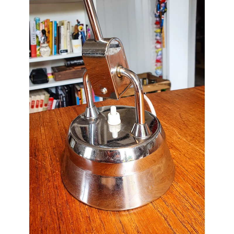 Vintage lamp Jumo 600 chrome plated, French 1950