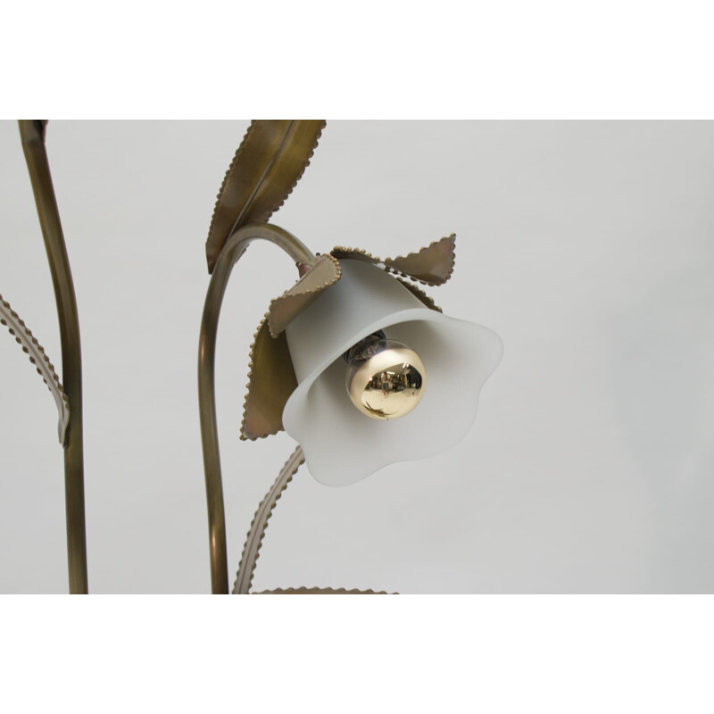 Vintage-Stehlampe mit goldener Blume von Maison Jansen, 1960