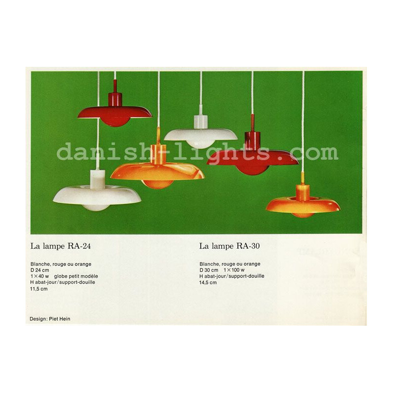 Vintage light RA 40 pendant by Piet Hein for Lyfa. Denmark 1960