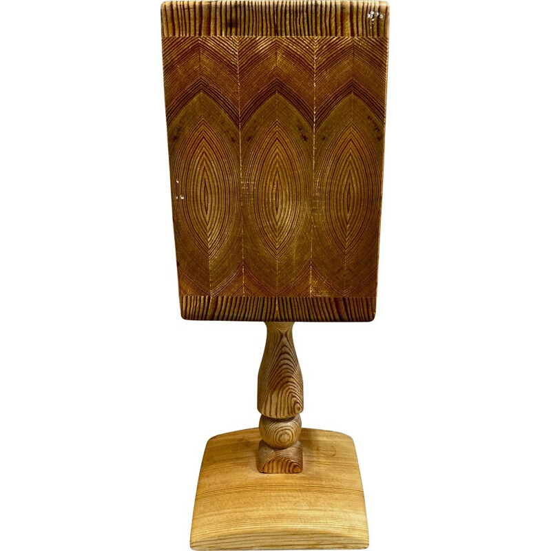 Lampe vintage bois massif scandinave 1950