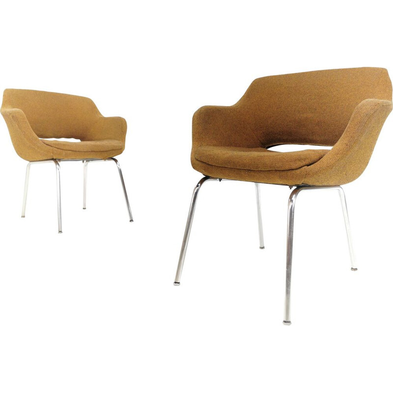Pair of vintage armchairs in reinforced expanded foam, 1960s