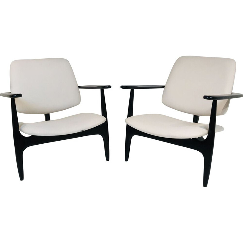 Pair of Vintage S3 Armchairs by Alfred Hendrickx for Belform, Brussels, 1958