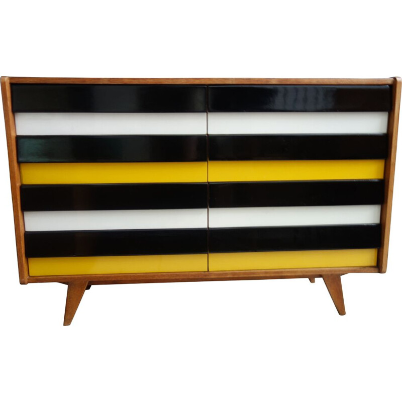 Vintage Yellow sideboard model U-450 by Jiri Jiroutek for Interier Praha 1960s