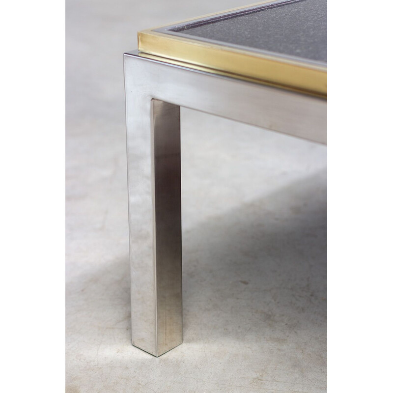Vintage brass and marble cocktail table, 1970