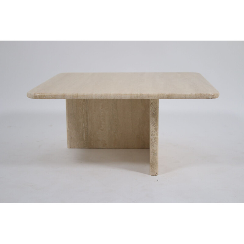 Table vintage Travertine marbre Français 1960