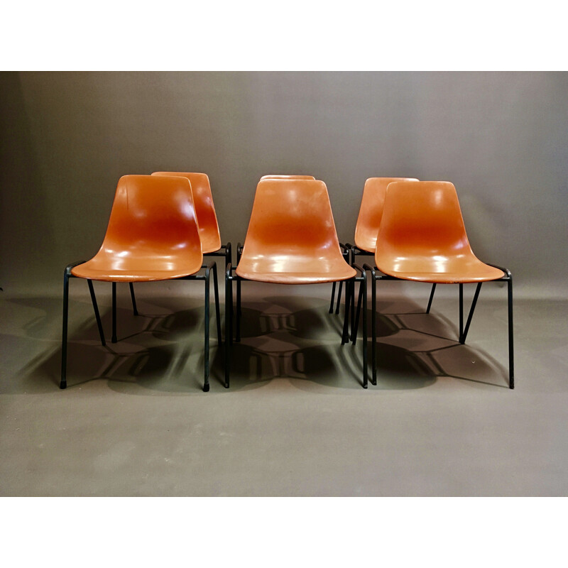 Ensemble de 6 chaises vintage Georg Leowald 1960