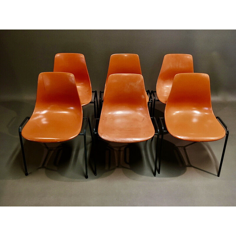 Set of 6 vintage Georg Leowald chairs 1960