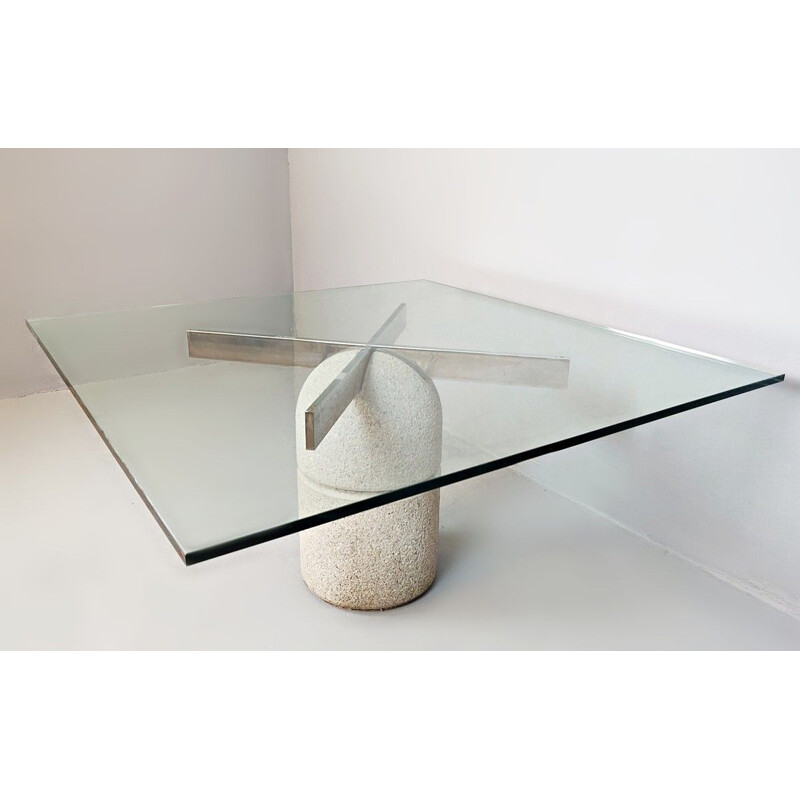 Vintage Dining Room Table "Paracarro" by Giovanni Offredi for Saporiti Italy, 1970