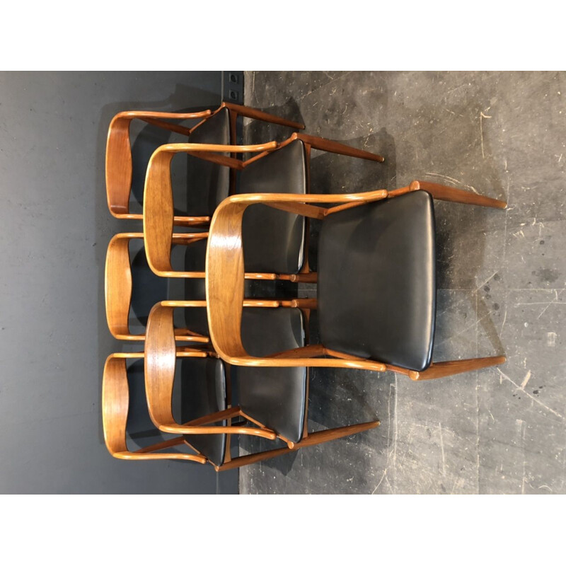 Ensemble 6 chaises avec grande table de Johannes Andersen pour Uldum Mobelfabrik