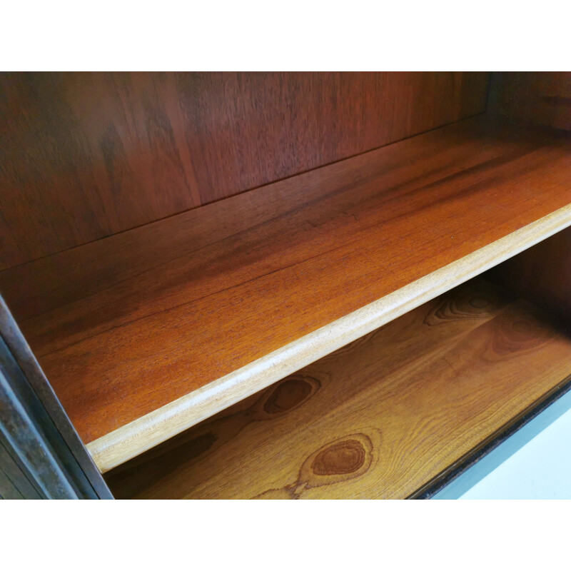 Vintage Tambour Sideboard Cabinet Rosewood Dyrlund Danish 1980