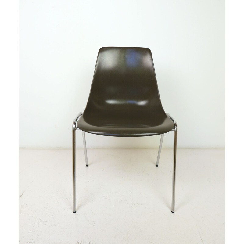 Stapelbarer Vintage-Stuhl aus Fiberglas von Georg Leowald für Wilkhahn, Deutschland, 1950er Jahre