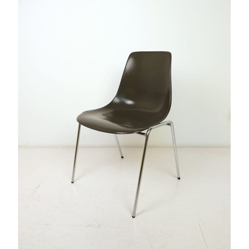 Fiberglas Stacking vintage Chair by Georg Leowald for Wilkhahn, Germany, 1950s