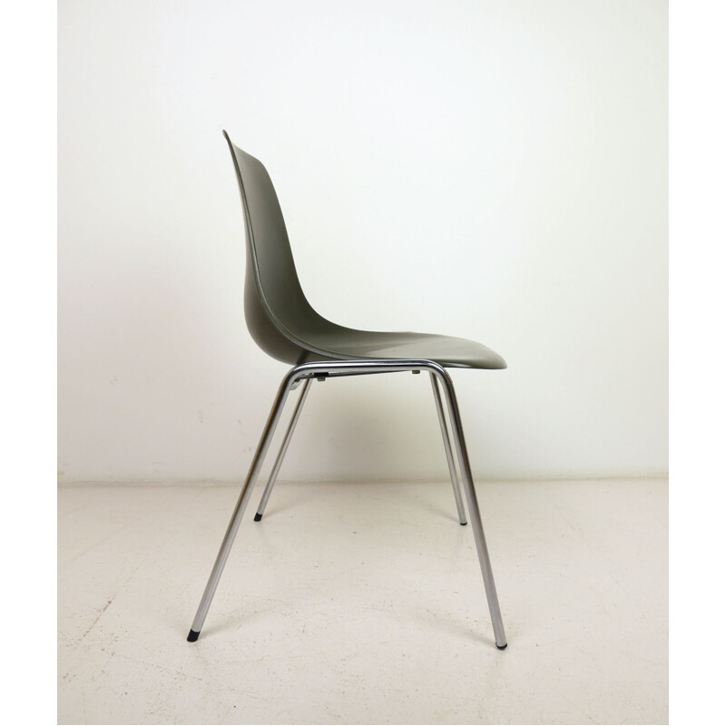 Vintage fiberglass stacking chair by Georg Leowald for Wilkhahn, Germany 1950