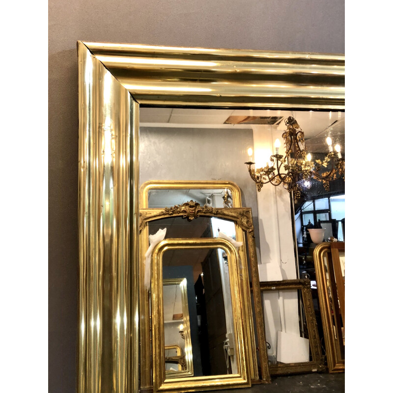 Vintage brass bistro mirror 158x110