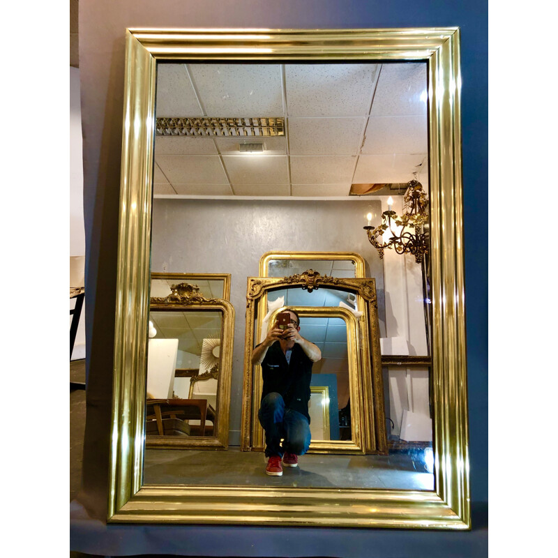 Vintage brass bistro mirror 158x110