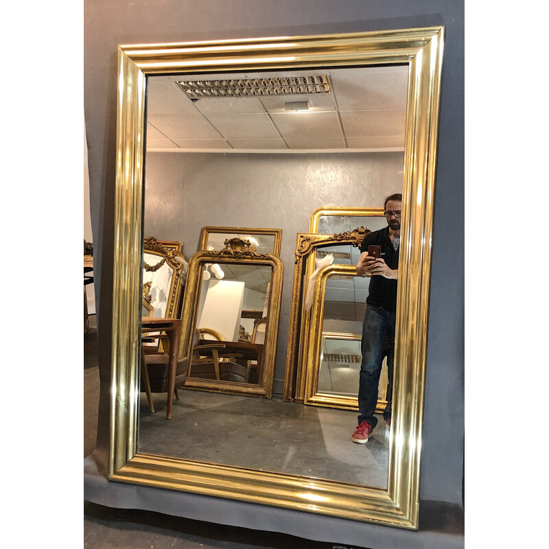 Vintage brass bistro mirror 158x110