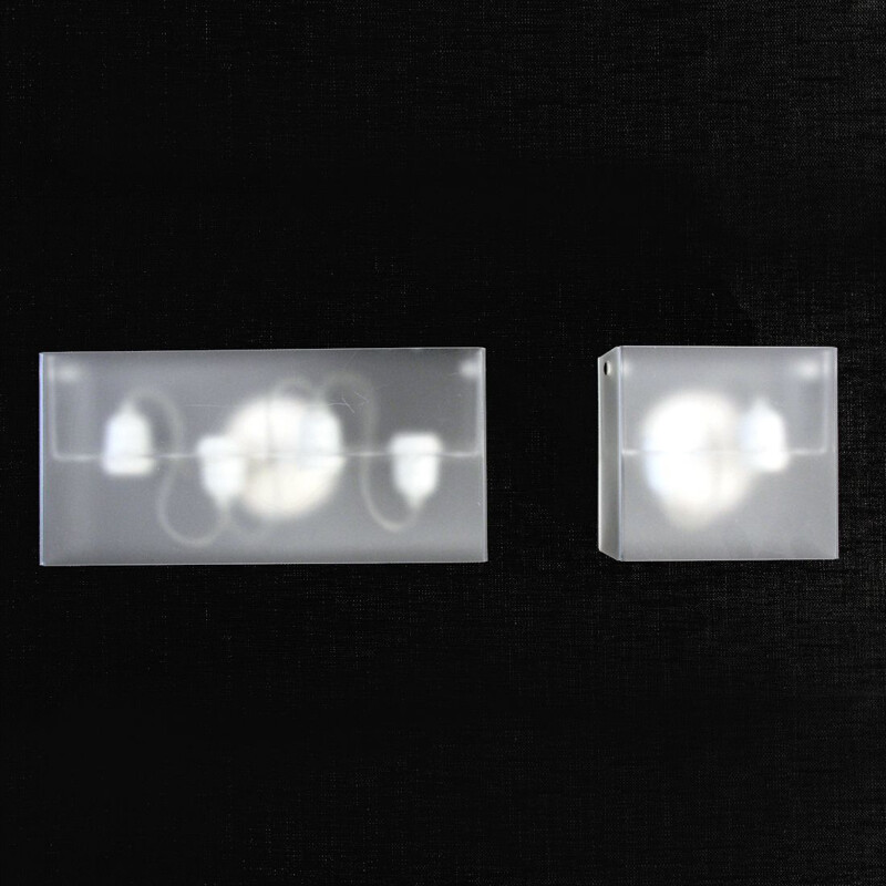 Pair of vintage 'Duplex' wall lamps by Carlo Tamborini for Candle Fontana Arte 2000