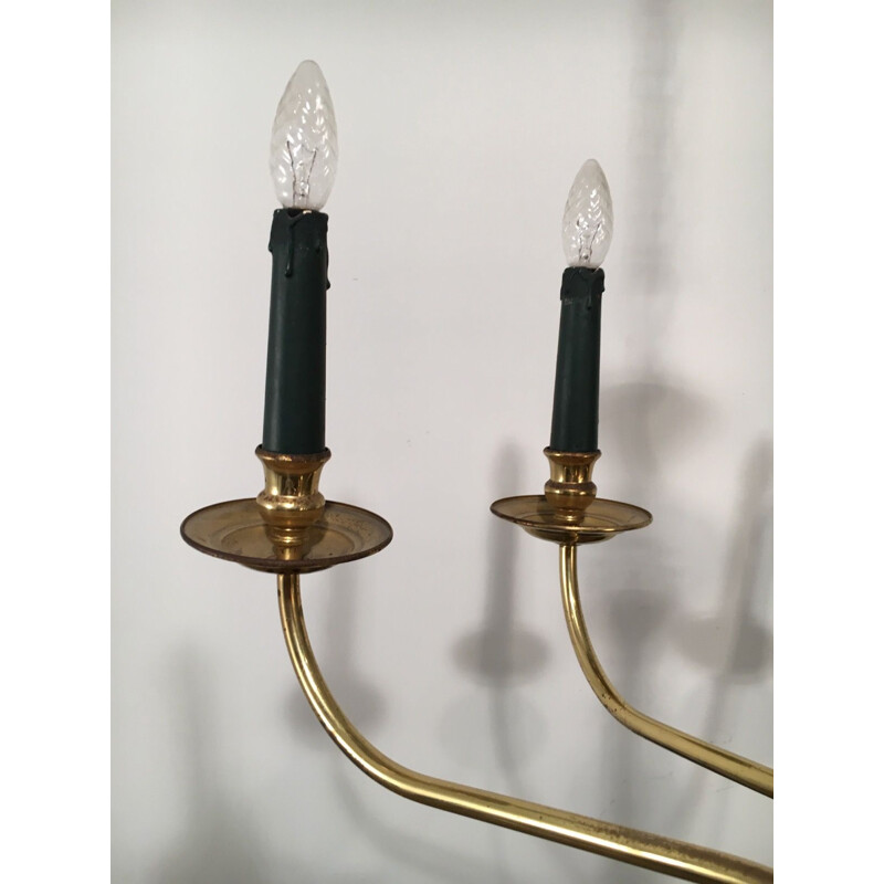 Vintage brass chandelier for Maison Jansen, 1940