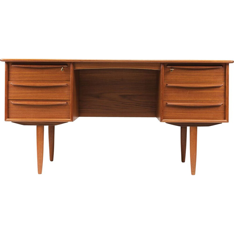 Vintage Teak Desk by Svend Aage Madsen for Falster Danish, 1960s