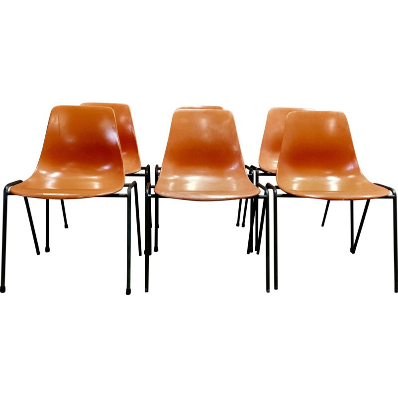 Set of 6 vintage Georg Leowald chairs 1960