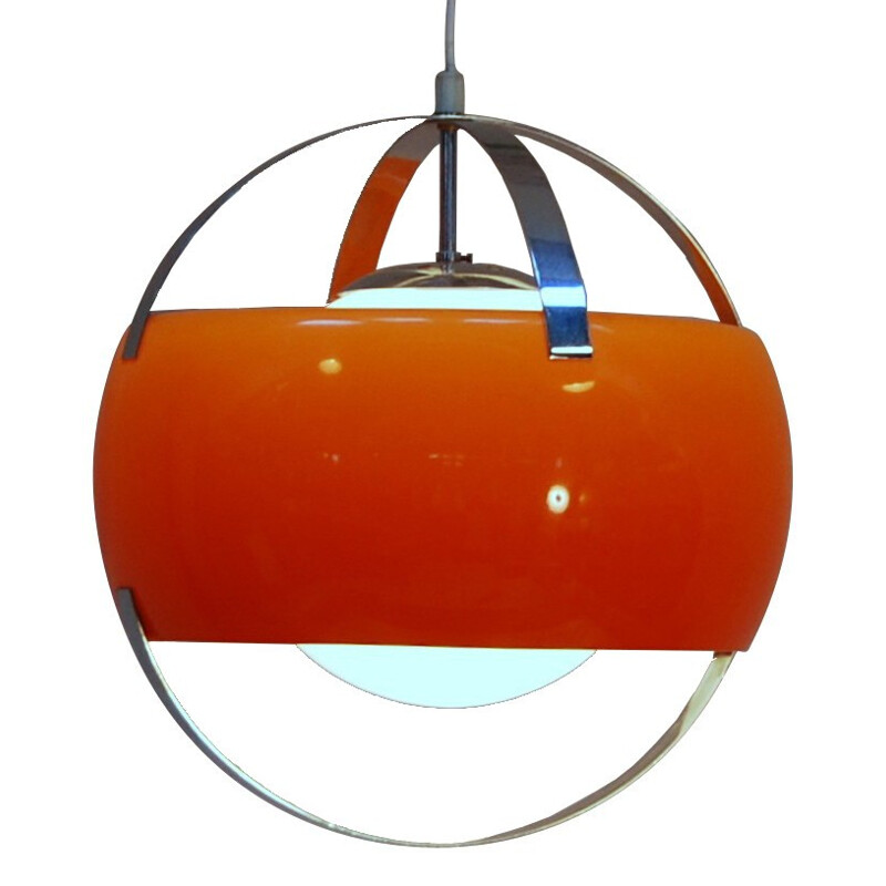 hanging lamp orange vintage - 1970s