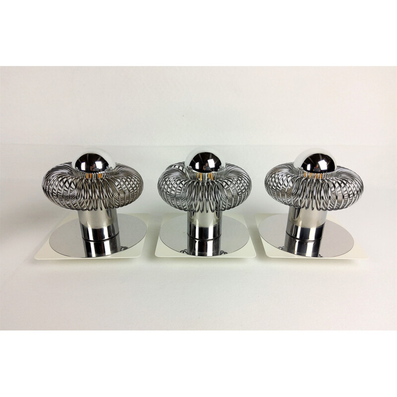 Set of 4 vintage "spring" wall lights by Andréa Lazzari Morosini Italy 1960