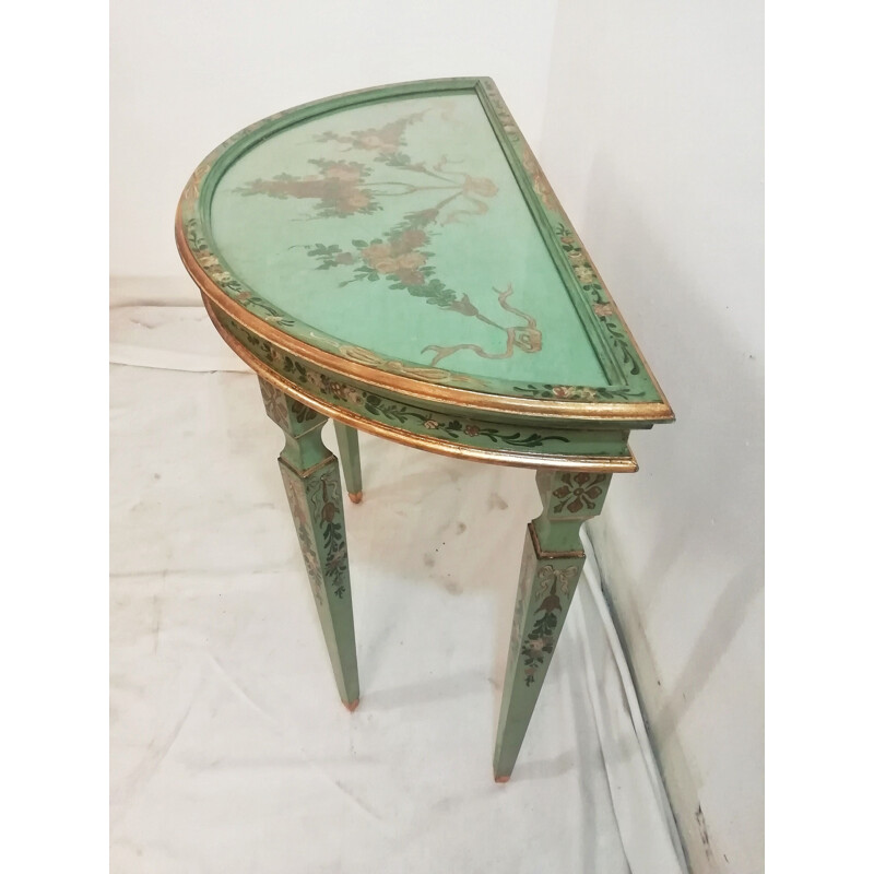 Vintage side table Polychromed wooden