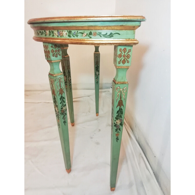 Vintage side table Polychromed wooden