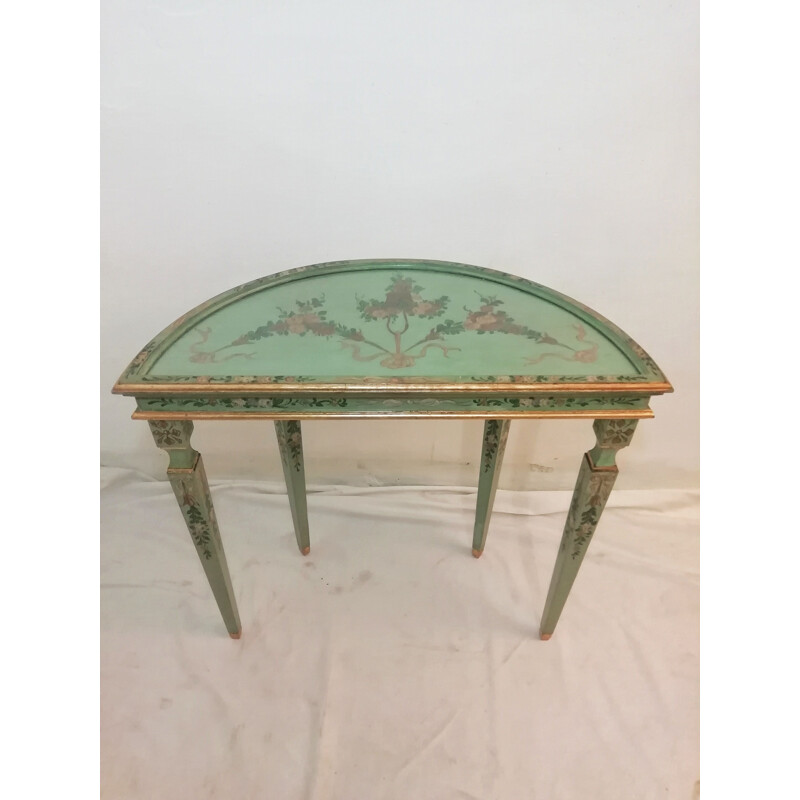 Vintage side table Polychromed wooden
