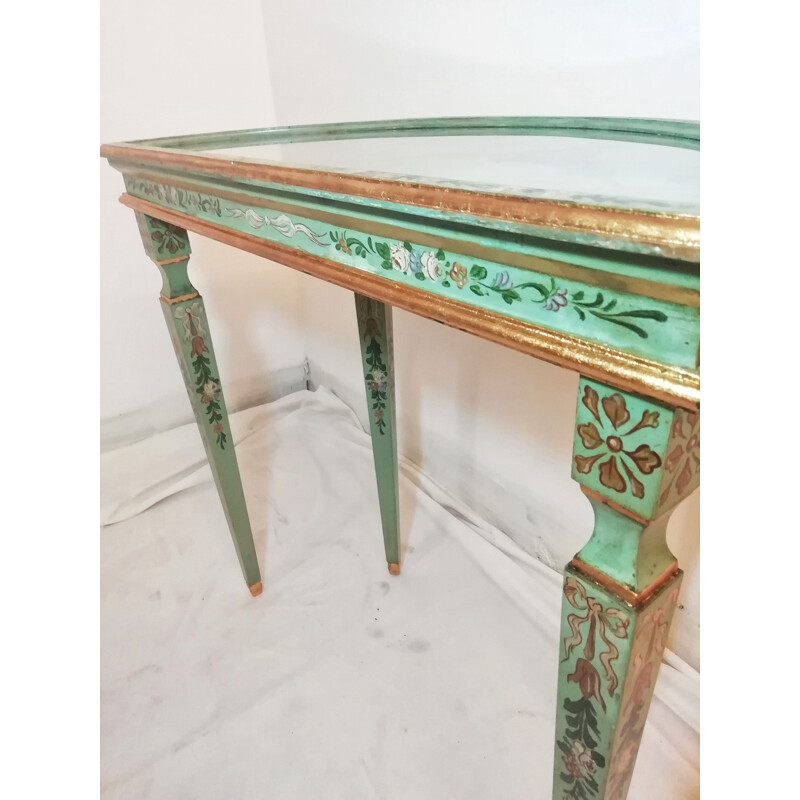 Vintage side table Polychromed wooden