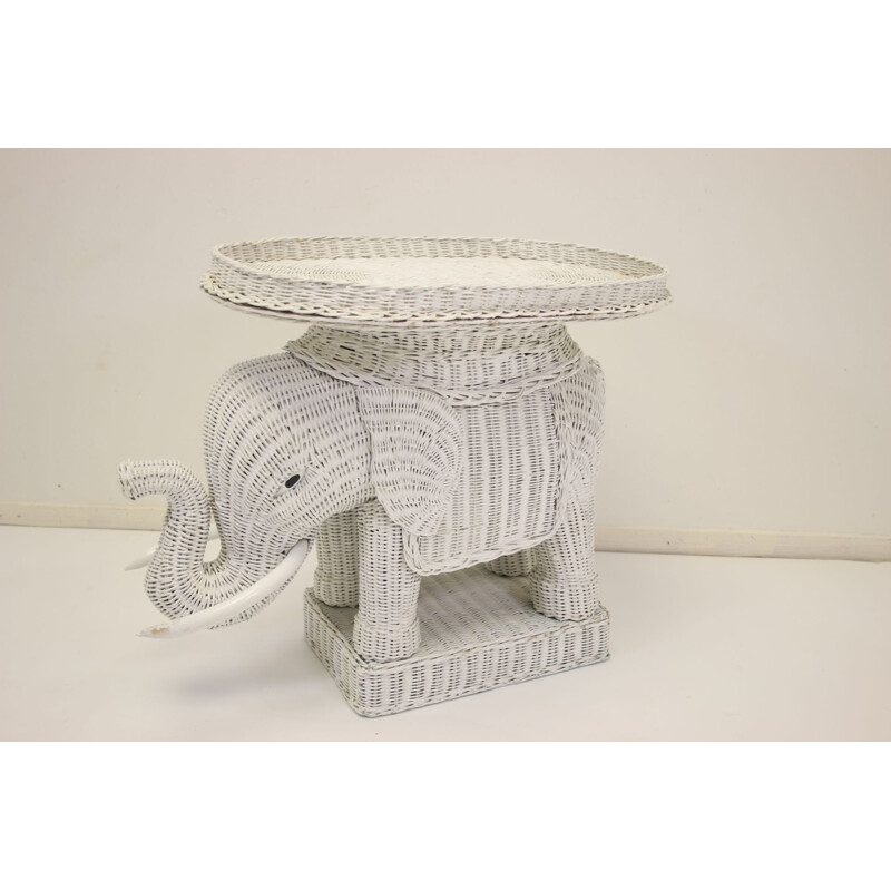 Vintage Wicker elephant table