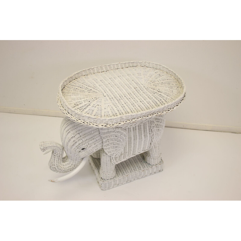 Vintage Wicker elephant table