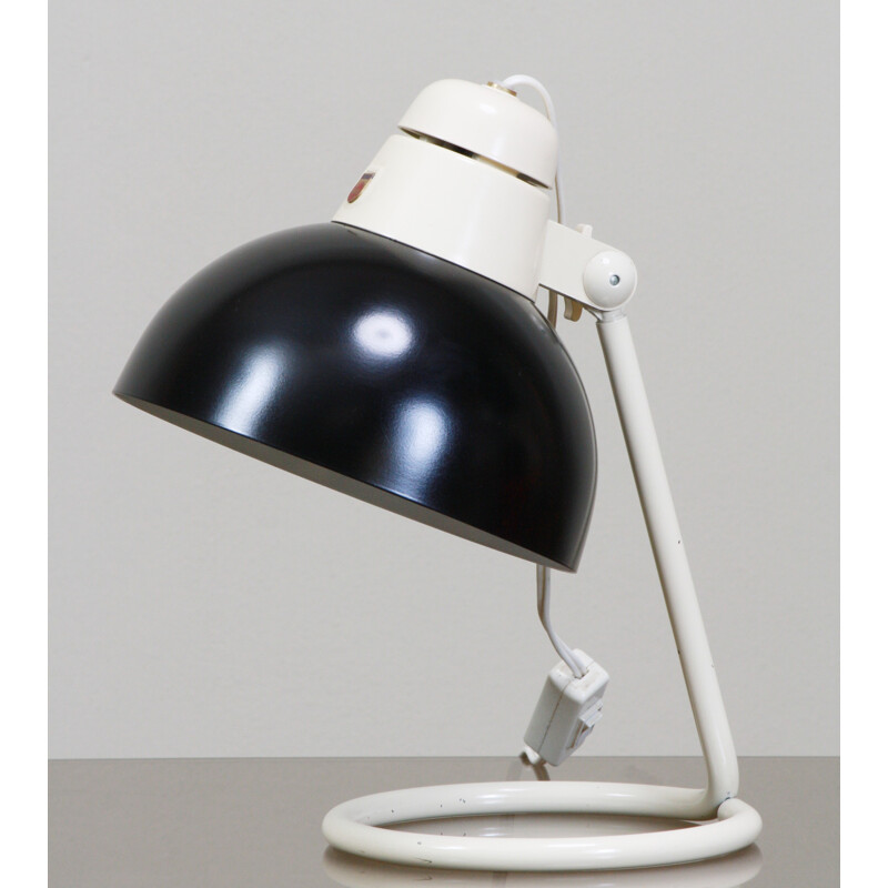 Black and white Philips desk lamp in metal - 1950s