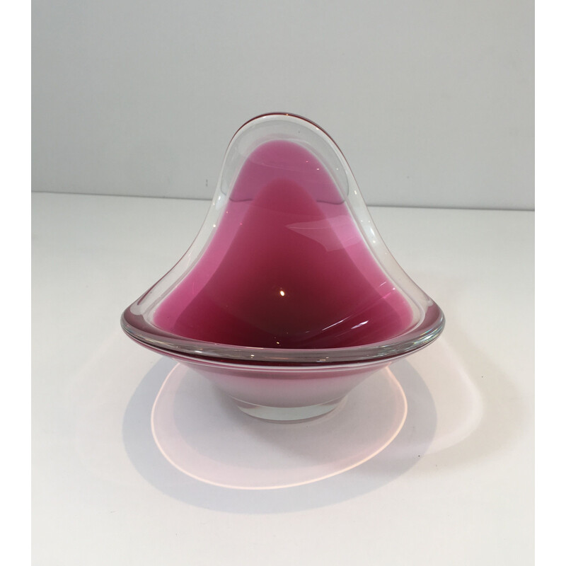 Skandinavische Vintage-Schale aus farbigem Kristallglas, 1970