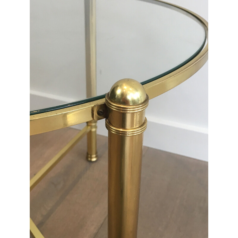 Pair of  Vintage Round Brass Sofa Ends 1970's