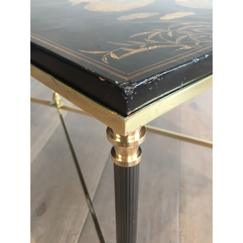 Vintage Brass Coffee Table Neoclassical 1940