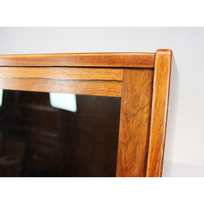 Vintage cabinet with glass doors in rosewood, Denmark 1960