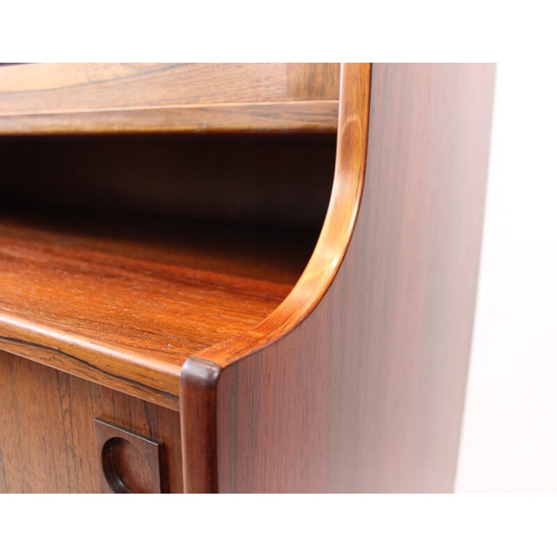 Vintage cabinet with glass doors in rosewood, Denmark 1960